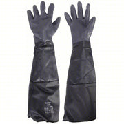Alphatec 19-026 Chemical Resistant Gloves 85 mil Glove Thick, 26 in Glove Lg, Black, 8 Glove Size, 1 PR