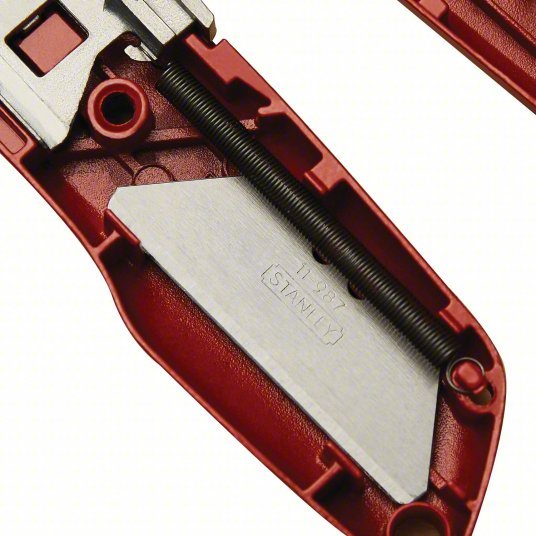 Stanley 10-189C Safety Knife 6 in Overall Lg, Textured, 1 1/4 in Overall Wd, Aluminum, Orange