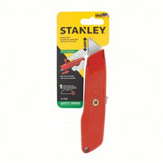 Stanley 10-189C Safety Knife 6 in Overall Lg, Textured, 1 1/4 in Overall Wd, Aluminum, Orange