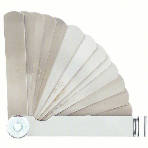 Proto J000AA Feeler Gauge Set Inch, 25 Feeler Blades, 0.0015 in to 0.04 in Thick Range, 3 in Blade Lg - Redwood.KV3R002