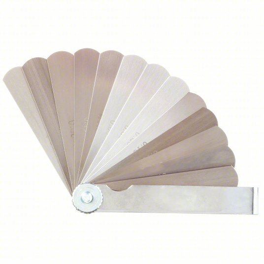 Proto J00MM15 Feeler Gauge Set Metric, 15 Feeler Blades, 0.06 mm to 0.70 mm Thick Range, 3 in Blade Lg