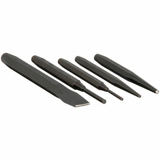 Proto J3S2 Punch and Chisel Set, 5 Pieces, Steel