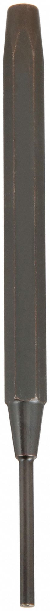 Proto J471/4X3/32 Drive Pin Punch, 3/32 in Tip Dia, 1/4 in Shank Wd, 4 3/4 in Overall Lg, Hexagon, Steel, Flat, SAE