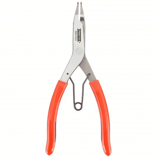 Proto J250G Horseshoe Washer Lock Ring Plier Internal, 9 in Overall Lg, 0° Tip Angle, Spring Return, 9 - 11 in