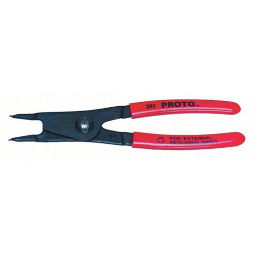 Proto J397 Retaining Ring Plier External, For 1/4 in to 1 in Shaft Dia, 0.038 in Tip Dia, 6 1/8 in Overall Lg