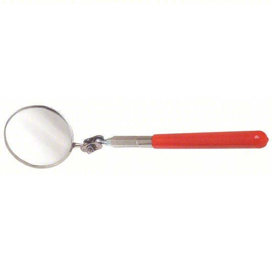 Proto J2372 Inspection Mirror 2 1/4 in Dia Mirror Size, Mirr. Mat. Glass, Mirr. Shp. Round
