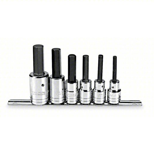 Proto J5441-SM Socket Bit Set 1/2 in Drive Size, 6 Pieces, 6 mm to 17 mm Range of Tip Sizes, Metric