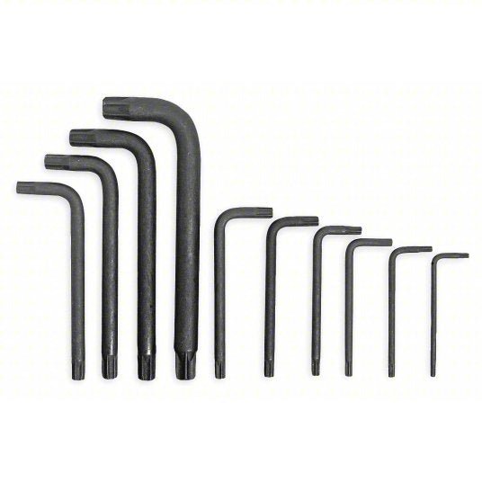 Proto J4961 Torx Key Set Short, 10 Pieces, T10/T15/T20/T25/T27/T30/T40/T45/T50/T55 Tip Size, Pouch