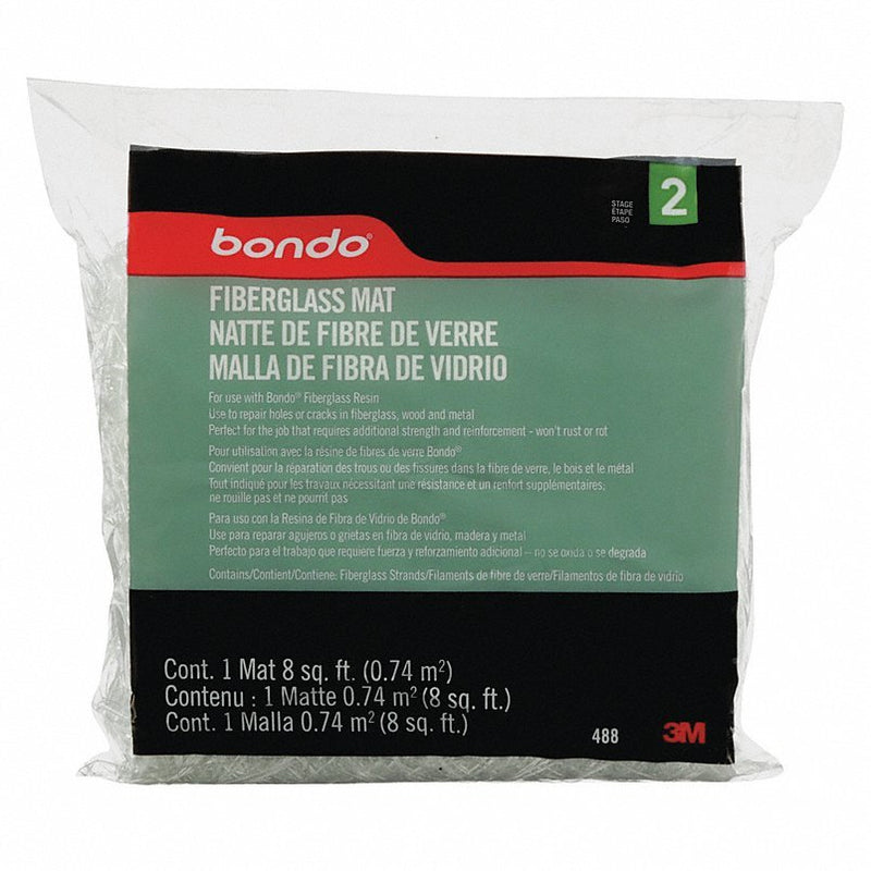 Bondo 488 Fiberglass Mat, 8 sq ft, Bag, White