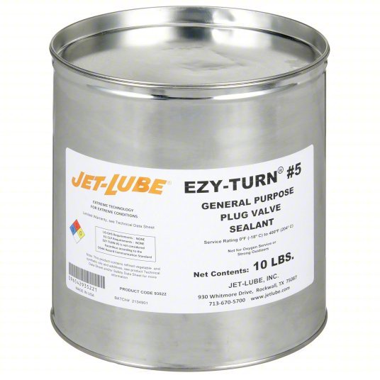 Jet-Lube 93522 Plug Valve Sealant 0°F to 400°F, 1 gal, Pail, Amber