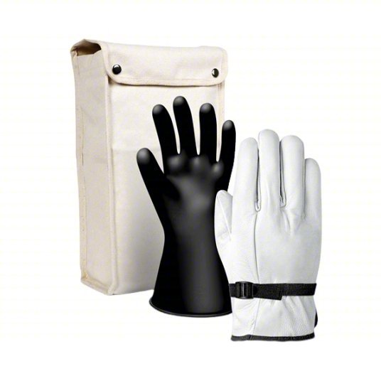Salisbury GK011B/10 Electrical Glove Kit 1000V AC / 1500V DC, 11 in Glove Lg, Black, Type I, 1 PR