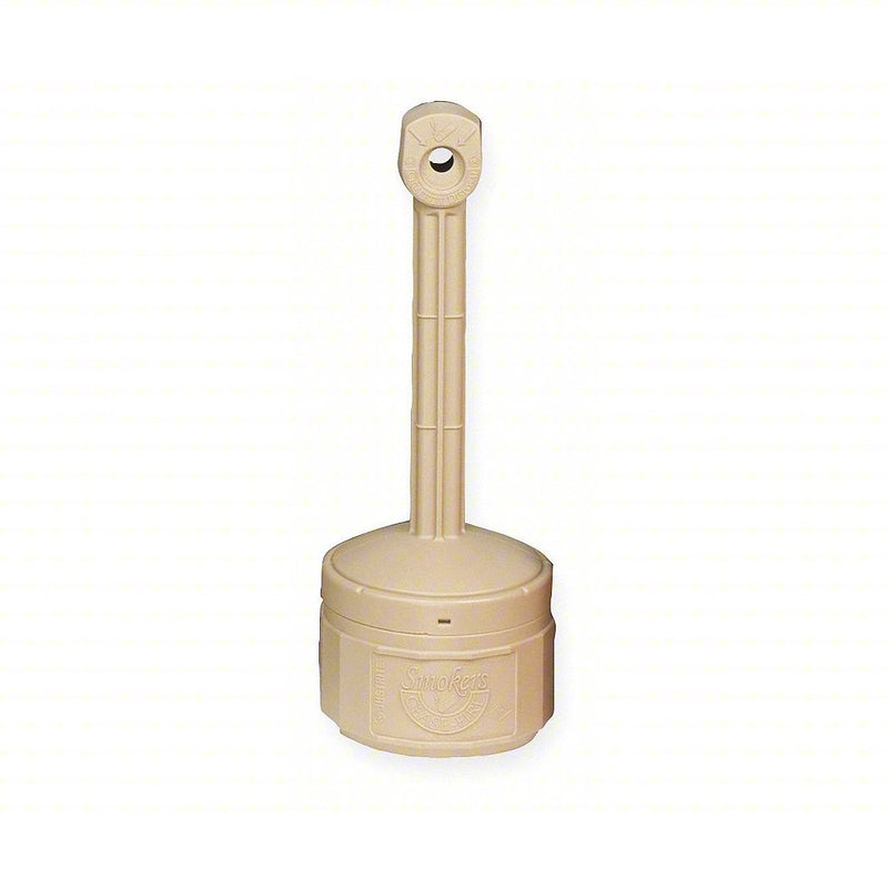 Justrite 26806B Cigarette Receptacle 1 gal Capacity, 30 in Ht, 11 in Wd, 11 in Base Dia., Tan