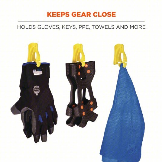 Squids by Ergodyne 3405 Plastic, Plastic, 6 in Lg, 0.5 in Max Clip Opening, Lime PK 6