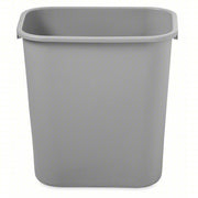 Rubbermaid FG295600GRAY Rectangular Wastebasket, 7 gal, LLDPE, Open Top, Plastic, Gray