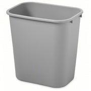 Rubbermaid FG295600GRAY Rectangular Wastebasket, 7 gal, LLDPE, Open Top, Plastic, Gray