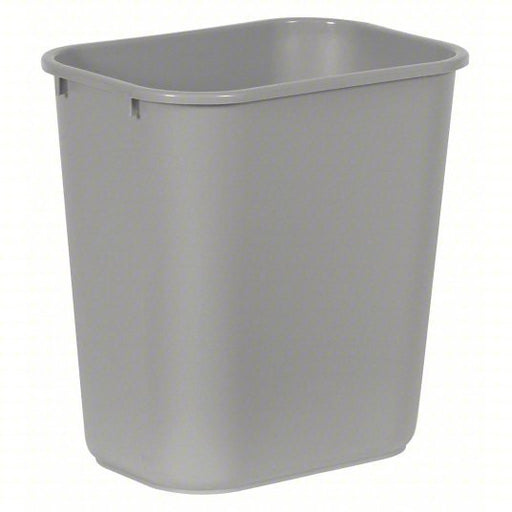 Rubbermaid FG295600GRAY Rectangular Wastebasket, 7 gal, LLDPE, Open Top, Plastic, Gray