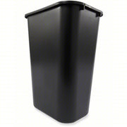 Rubbermaid FG295700BLA Wastebasket Rectangular, Black, 10 gal Capacity, 15 1/4 in Wd/Dia
