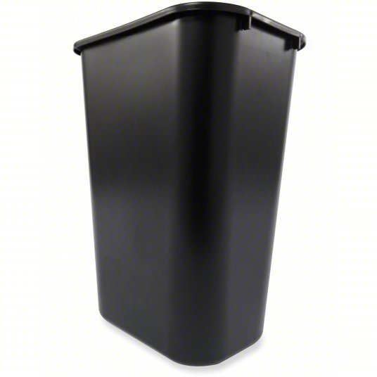 Rubbermaid FG295700BLA Wastebasket Rectangular, Black, 10 gal Capacity, 15 1/4 in Wd/Dia