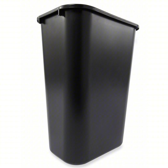 Rubbermaid FG295700BLA Wastebasket Rectangular, Black, 10 gal Capacity, 15 1/4 in Wd/Dia
