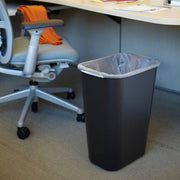 Rubbermaid FG295700BLA Wastebasket Rectangular, Black, 10 gal Capacity, 15 1/4 in Wd/Dia