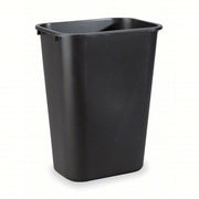 Rubbermaid FG295700BLA Wastebasket Rectangular, Black, 10 gal Capacity, 15 1/4 in Wd/Dia