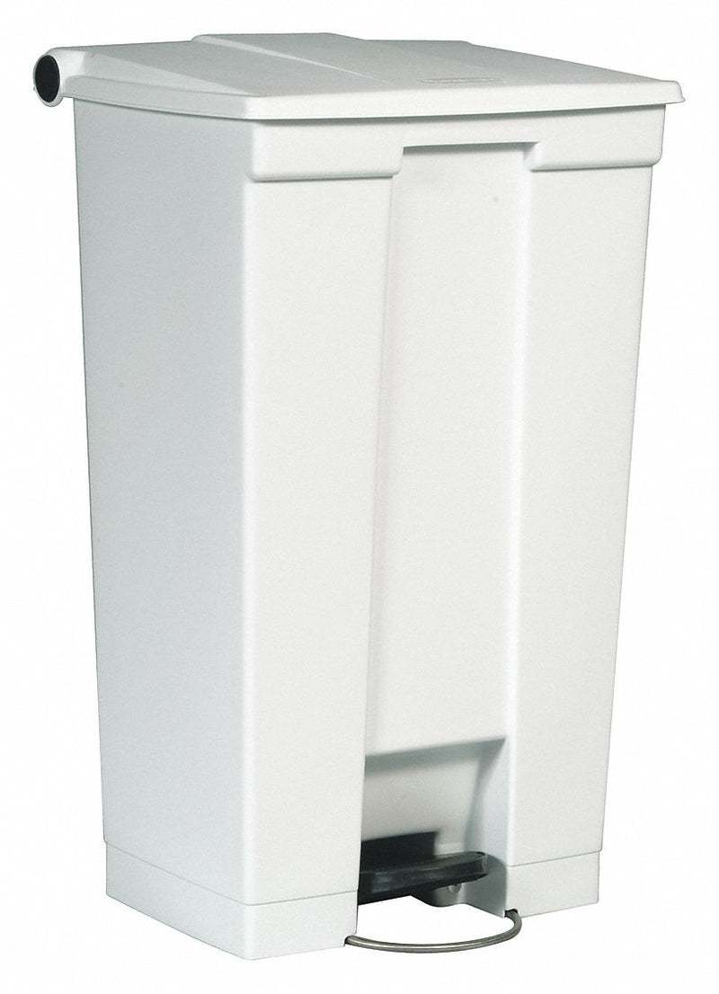 Rubbermaid FG614600WHT Step-On Trash Container, Plastic, 23 gal Capacity, White
