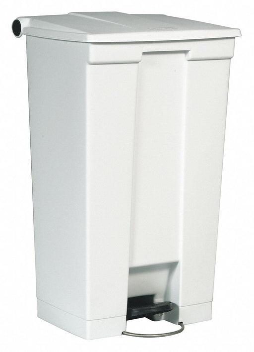 Rubbermaid FG614600WHT Step-On Trash Container, Plastic, 23 gal Capacity, White