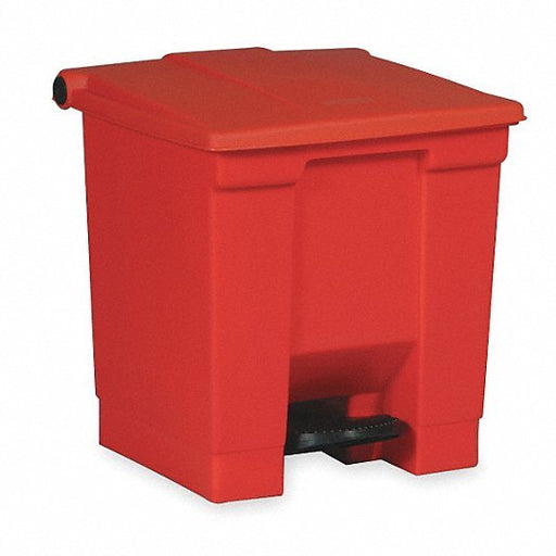 Rubbermaid FG614400RED 12 Gal HDPE Base/Polypropylene Lid Rectangular Trash Can, Red - Redwood.KV3U649
