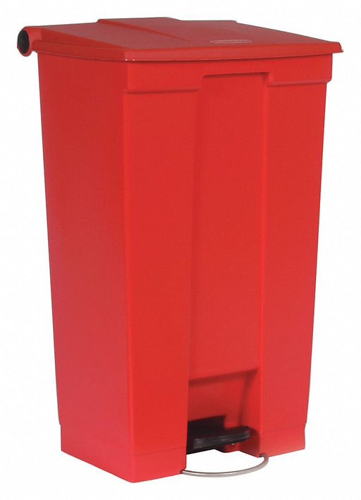 Rubbermaid FG614600RED Step-On Trash Container, Plastic, 23 gal Capacity, Red
