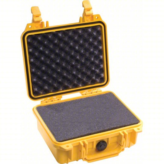 Pelican 1200 Protective Case 7 1/8 in x 9 1/4 in x 4 1/8 in Inside, Flat/Pick and Pluck/Solid, Yellow