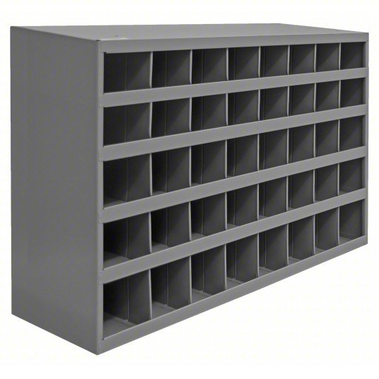 Durham 359-95 Pigeonhole Bin Unit 34 in x 11 15/16 in x 24 in, 40 Compartments, Gray, Steel