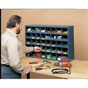 Durham 359-95 Pigeonhole Bin Unit 34 in x 11 15/16 in x 24 in, 40 Compartments, Gray, Steel