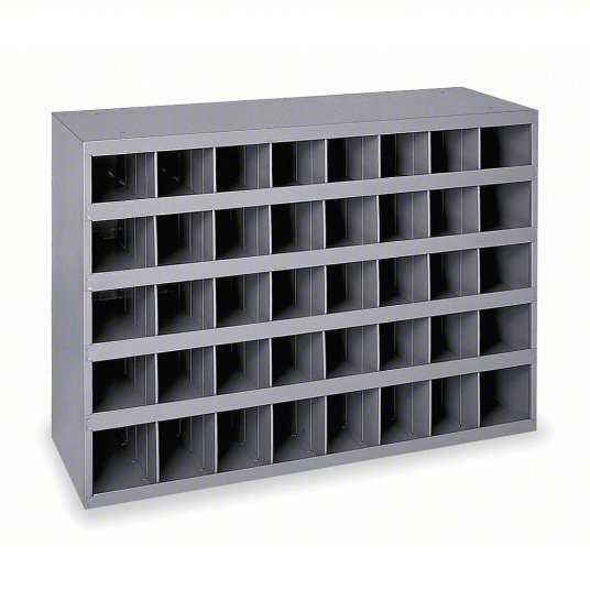 Durham 359-95 Pigeonhole Bin Unit 34 in x 11 15/16 in x 24 in, 40 Compartments, Gray, Steel