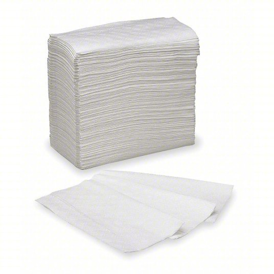 Ability One 8540-00-965-4691 Disposable Dispenser Napkin: 1 Ply, 7 in x 3 1/2 in, White, Plain, Tall-Fold, 10,000 PK
