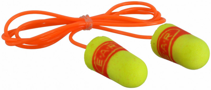 3M 311-1254 E-A-R Disposable Corded Ear Plugs, Bullet, 33 dB NRR, 200 PK