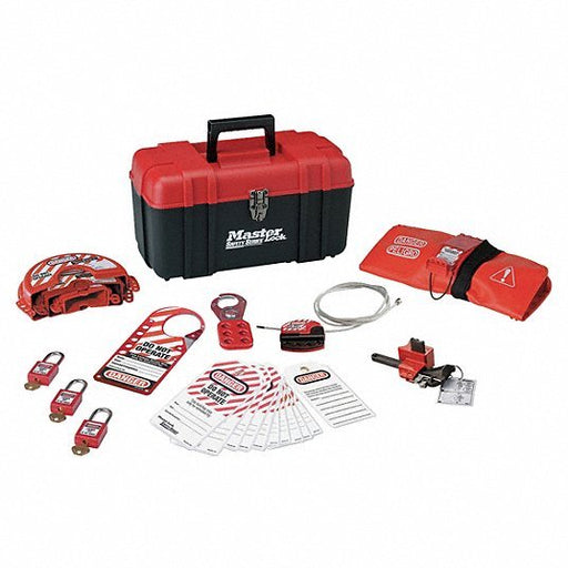 Master Lock 1457V410KA Portable Lockout Kit, Filled, Valve, 23
