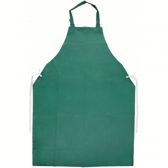 Redwood RW3XE79 Bib Apron PVC, 18 mil Thick, Shin, Adj Strap, Tie, Green, Universal