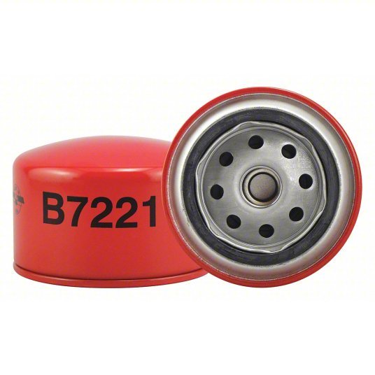 Baldwin B7221 Oil Filter 3/4"-16 Thread Size, 2 9/16 in Overall Ht, 3 11/16 in Outside Dia, Oil