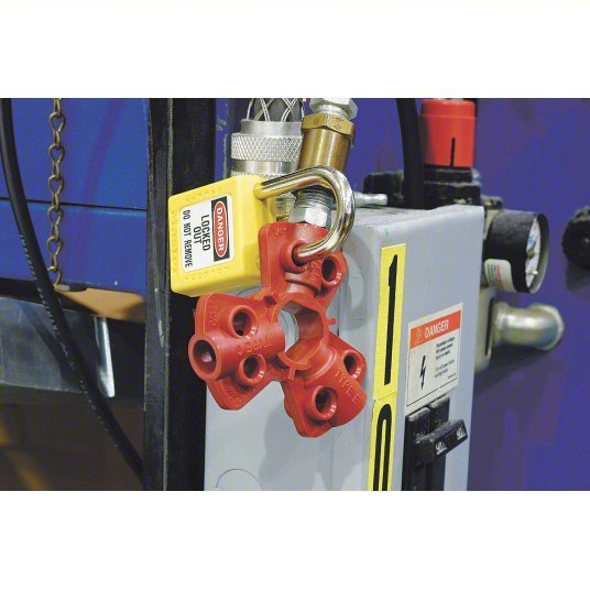 Brady 64221 Pneumatic Fitting Lockout, 1/4 in_3/8 in_1/2 in For Fitting Sizes
