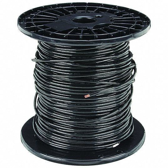 Southwire 20493301 Building Wire, THHN, 6 AWG, 500 ft, Black, Nylon Jacket, PVC Insulation - Redwood.KV3ZK49