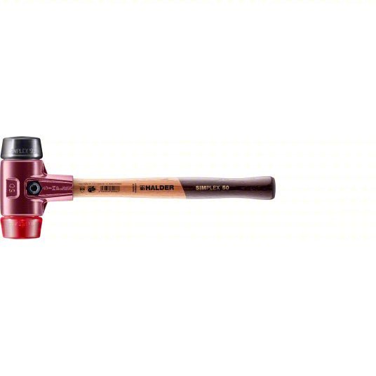 Halder Simplex 3026050 Soft Face Hammer Plastic/Rubber, 2 1/2 lb Head Wt, 2 in Tip Dia, 15 in Overall Lg, Replaceable Tips