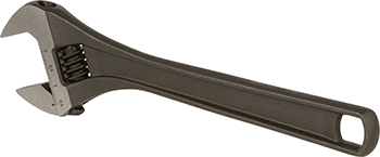 McMaster 4019N15 Black-Oxide Steel Adjustable Wrench Plain Grip, 12" Overall Length, 1-1/2" Maximum Jaw Capacity