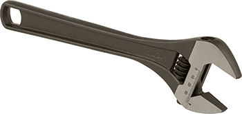 McMaster 4019N15 Black-Oxide Steel Adjustable Wrench Plain Grip, 12" Overall Length, 1-1/2" Maximum Jaw Capacity