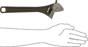 McMaster 4019N15 Black-Oxide Steel Adjustable Wrench Plain Grip, 12" Overall Length, 1-1/2" Maximum Jaw Capacity