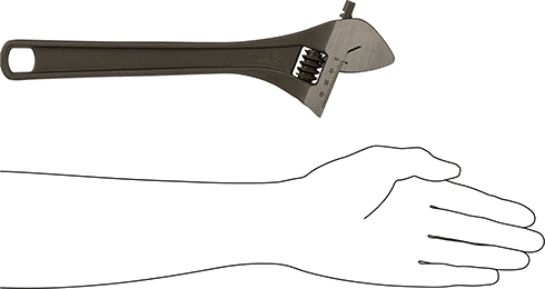 McMaster 4019N15 Black-Oxide Steel Adjustable Wrench Plain Grip, 12" Overall Length, 1-1/2" Maximum Jaw Capacity