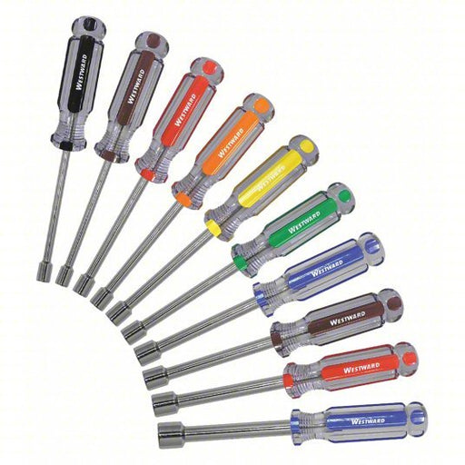 Redwood RW401L16 Solid Round Shank Nut Driver Set Metric, 7 in, 25 mm Bolt Clearance, 3 in Shank Lg