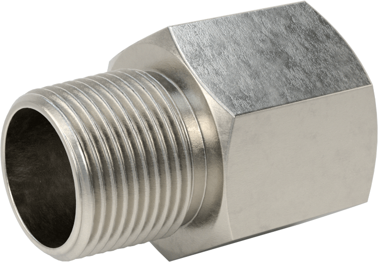 McMaster 4092K54 Precision Extreme-Pressure 316 Stainless Steel Fitting, Straight Adapter, 3/4 BSPP Female × 3/4 NPT Male