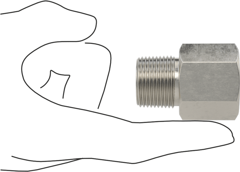 McMaster 4092K54 Precision Extreme-Pressure 316 Stainless Steel Fitting, Straight Adapter, 3/4 BSPP Female × 3/4 NPT Male