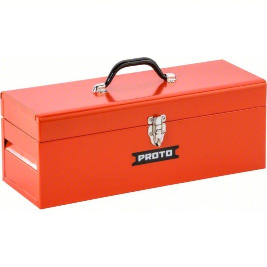 Proto J9977R Tool Box 19 1/2 in Overall Wd, 8 1/2 in Overall Dp, 9 1/2 in Overall Ht, Padlockable, Red