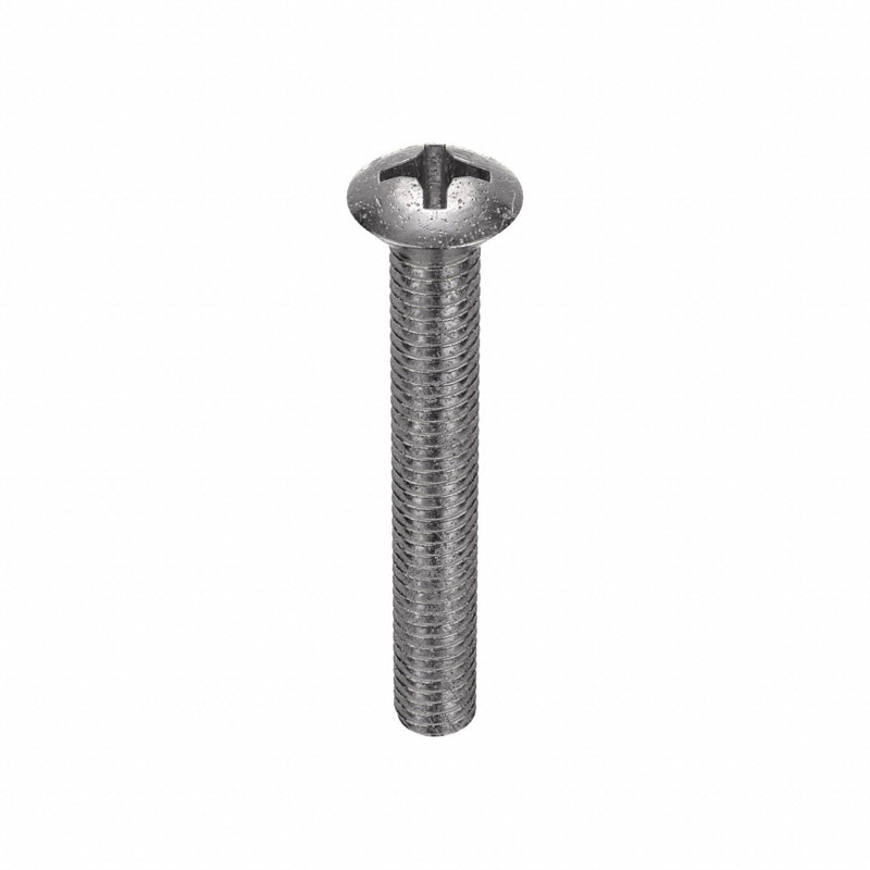 Approved Vendor 9543PK Machine Screw 1/4"-20 Thread Size, 13/16 in Lg, Stainless Steel, Plain, Oval, Phillips, 25 PK